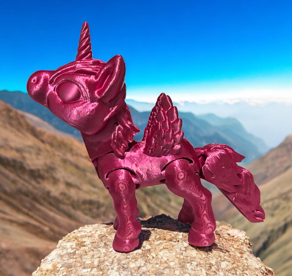 3D printed 8" Alicorn - Rose