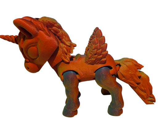 3D printed 8" Alicorn - Neon
