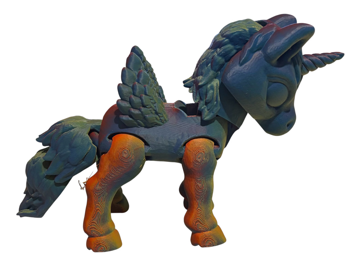 3D printed 8" Alicorn - Neon