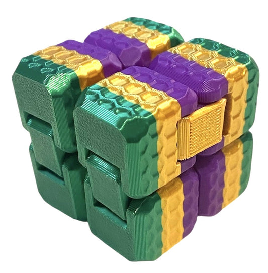 Fidget Cube - Purple/Green/Gold