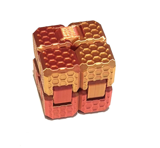 Fidget Cube - Red / Gold