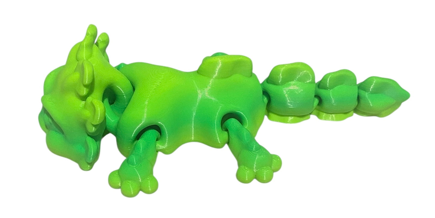 3D printed 5-1/2" Axolotl - Mint Lime
