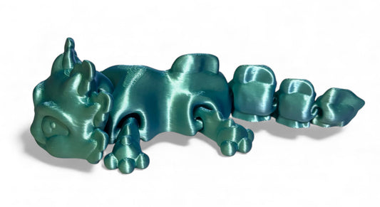 3D printed 5-1/2" Axolotl - Blue/Green