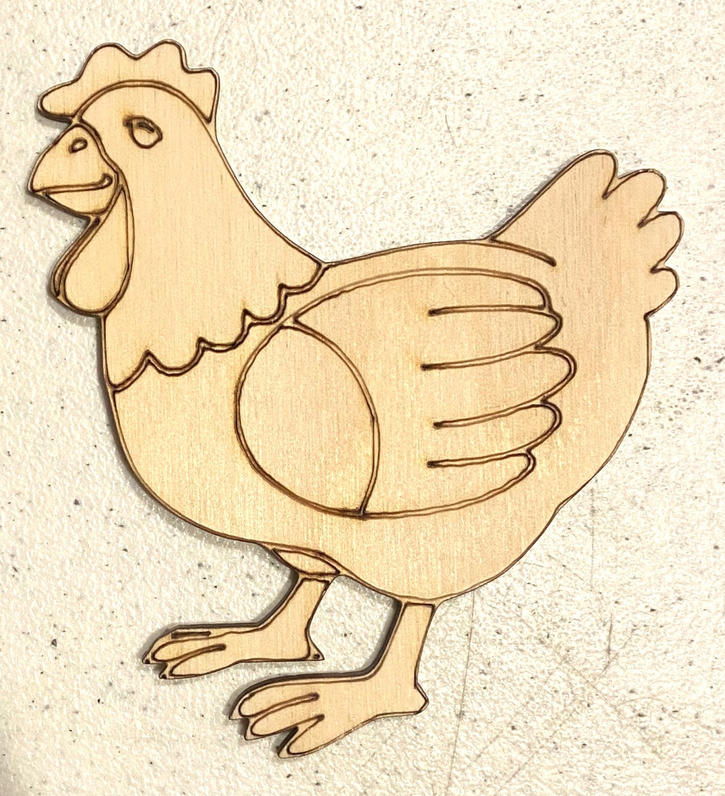 Ready to Paint Shape - 1/8" Birch - Hen - S317