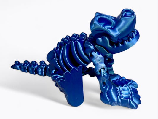 3D printed 8" Skeleton Dog - Blue Silk