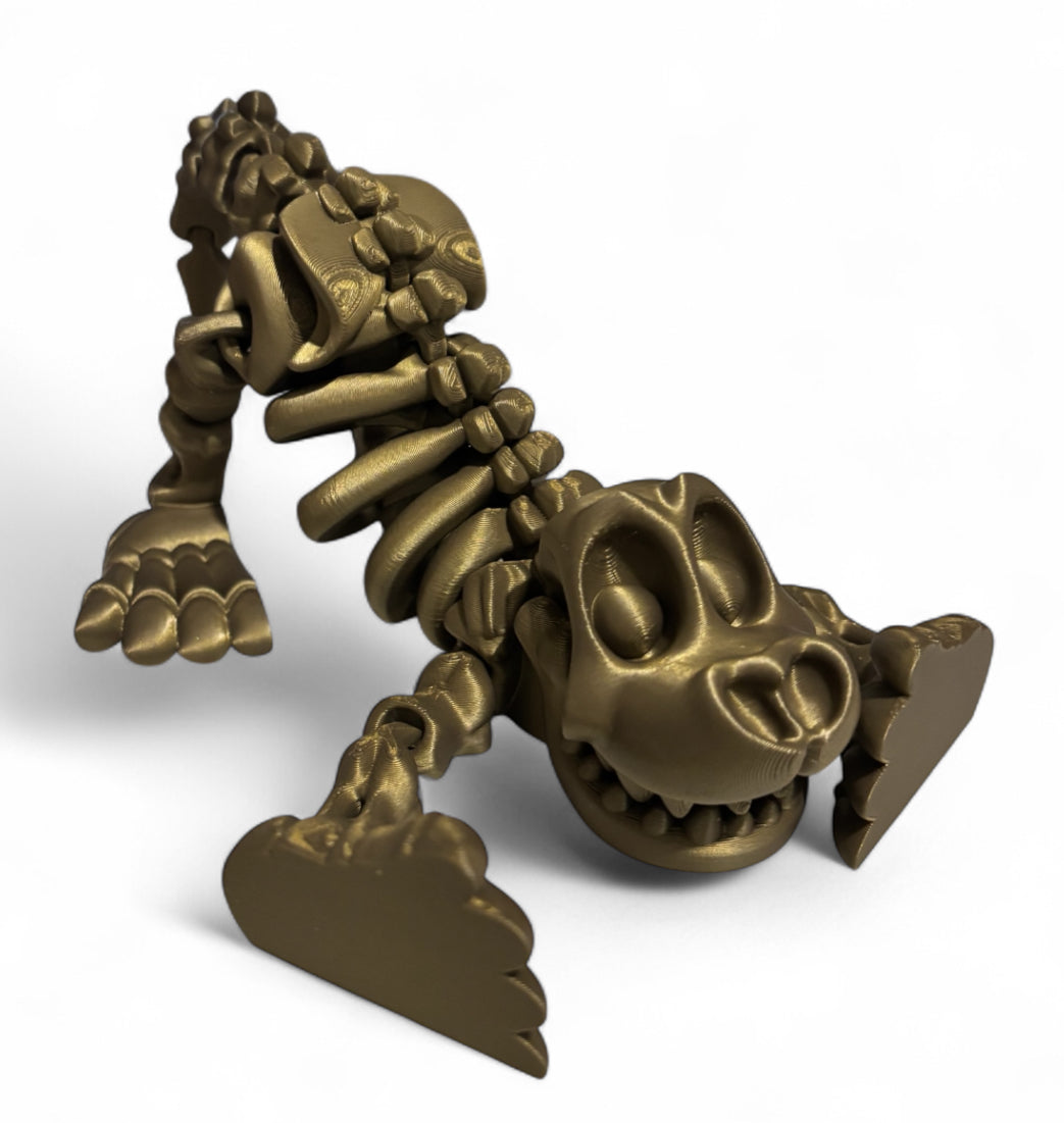 3D printed 8" Skeleton Dog - Bronze