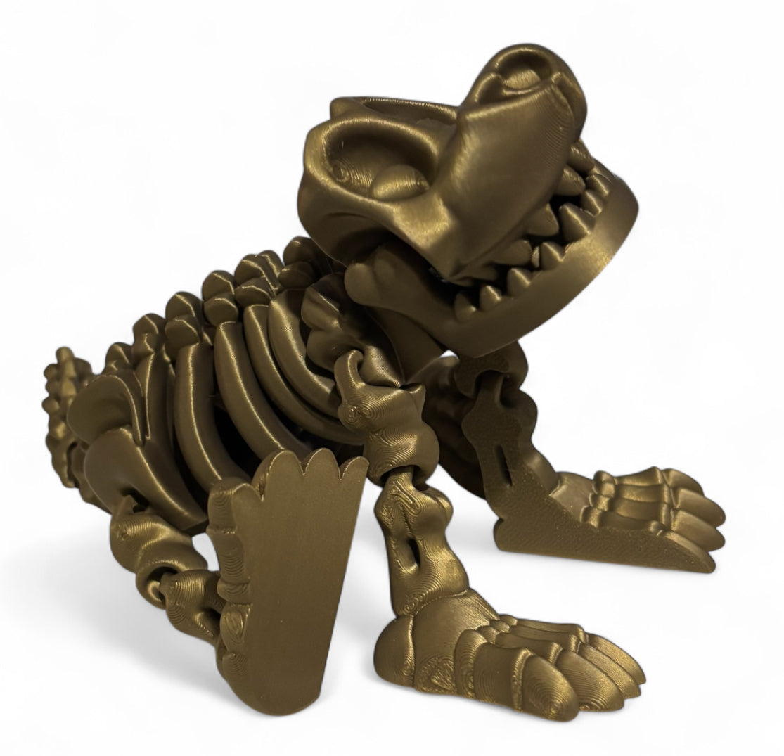 3D printed 8" Skeleton Dog - Bronze