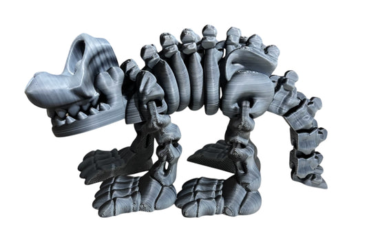 3D printed 8" Skeleton Dog - Black / White