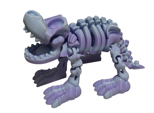 3D printed 8" Skeleton Dog - Blueberry Bubble Gum