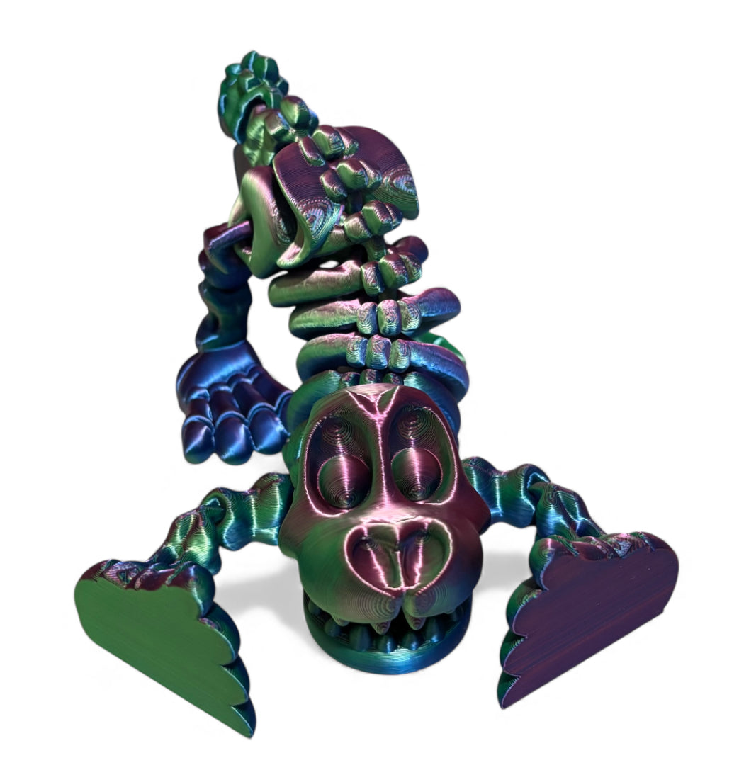 3D printed 8" Skeleton Dog - Blue/Green/Purple