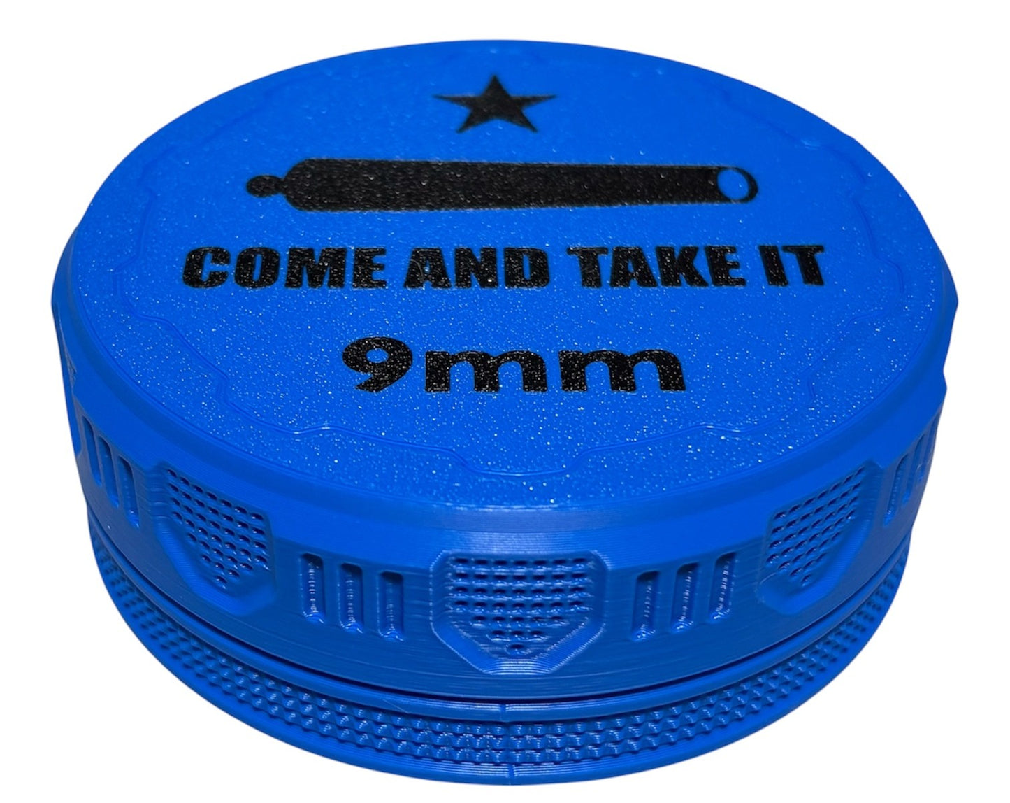9mm 4-1/4" Ammo Can II - Come and Take It Lid - Cobalt Blue w/Black