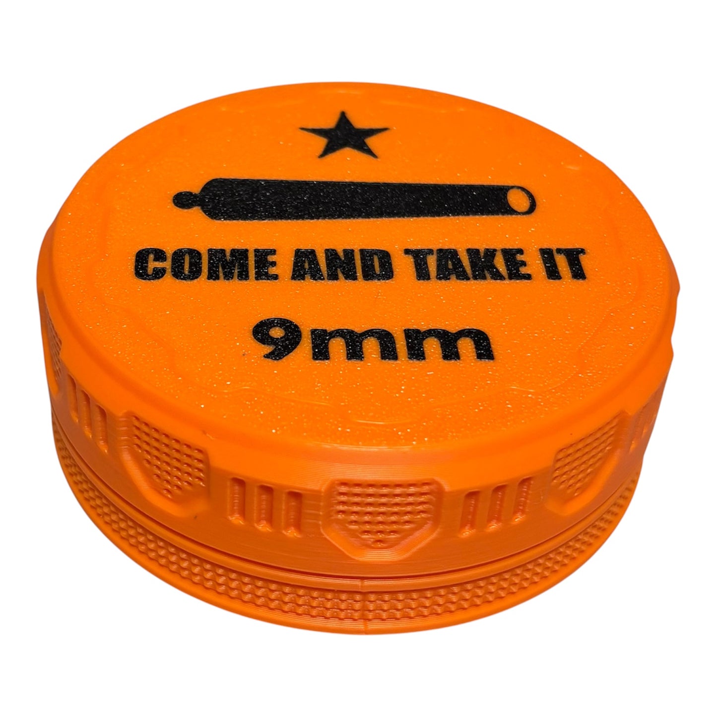 9mm 4-1/4" Ammo Can II - Come and Take It Lid - Orange w/Black