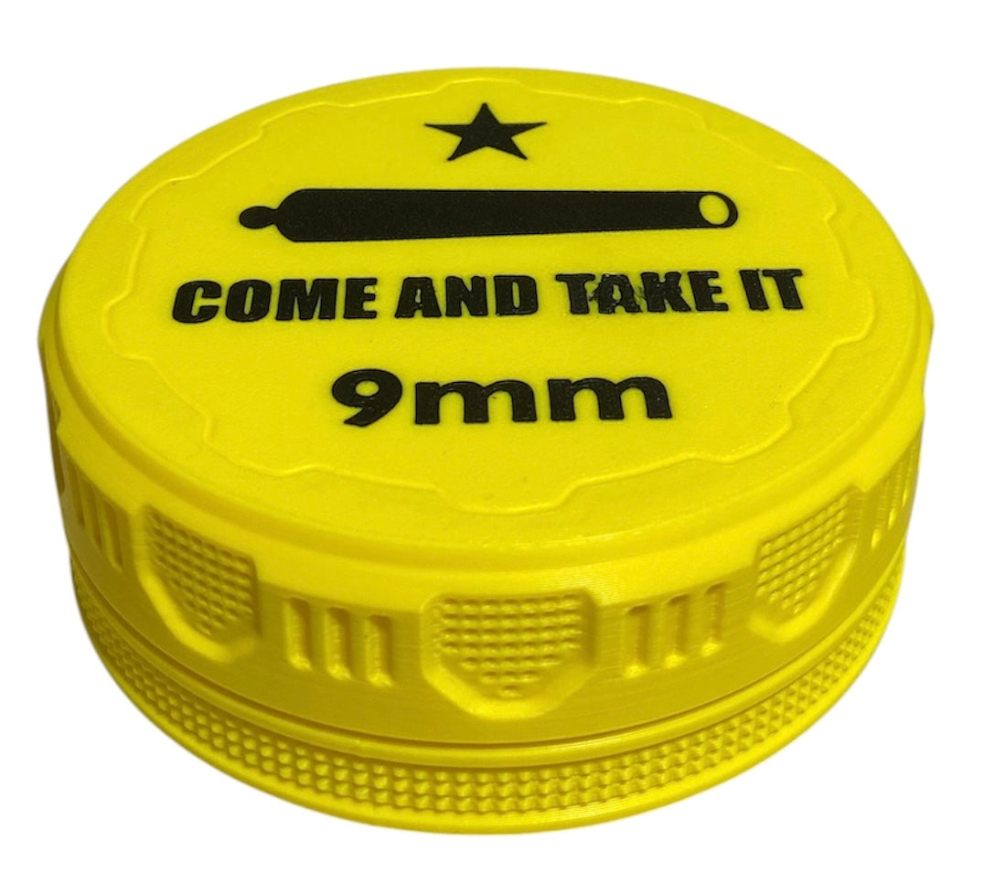 9mm 4-1/4" Ammo Can II - Come and Take It Lid - Yellow w/Black
