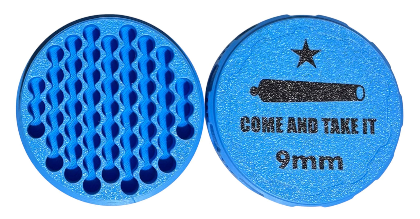 9mm 4-1/4" Ammo Can II - Come and Take It Lid - Cyan w/Black