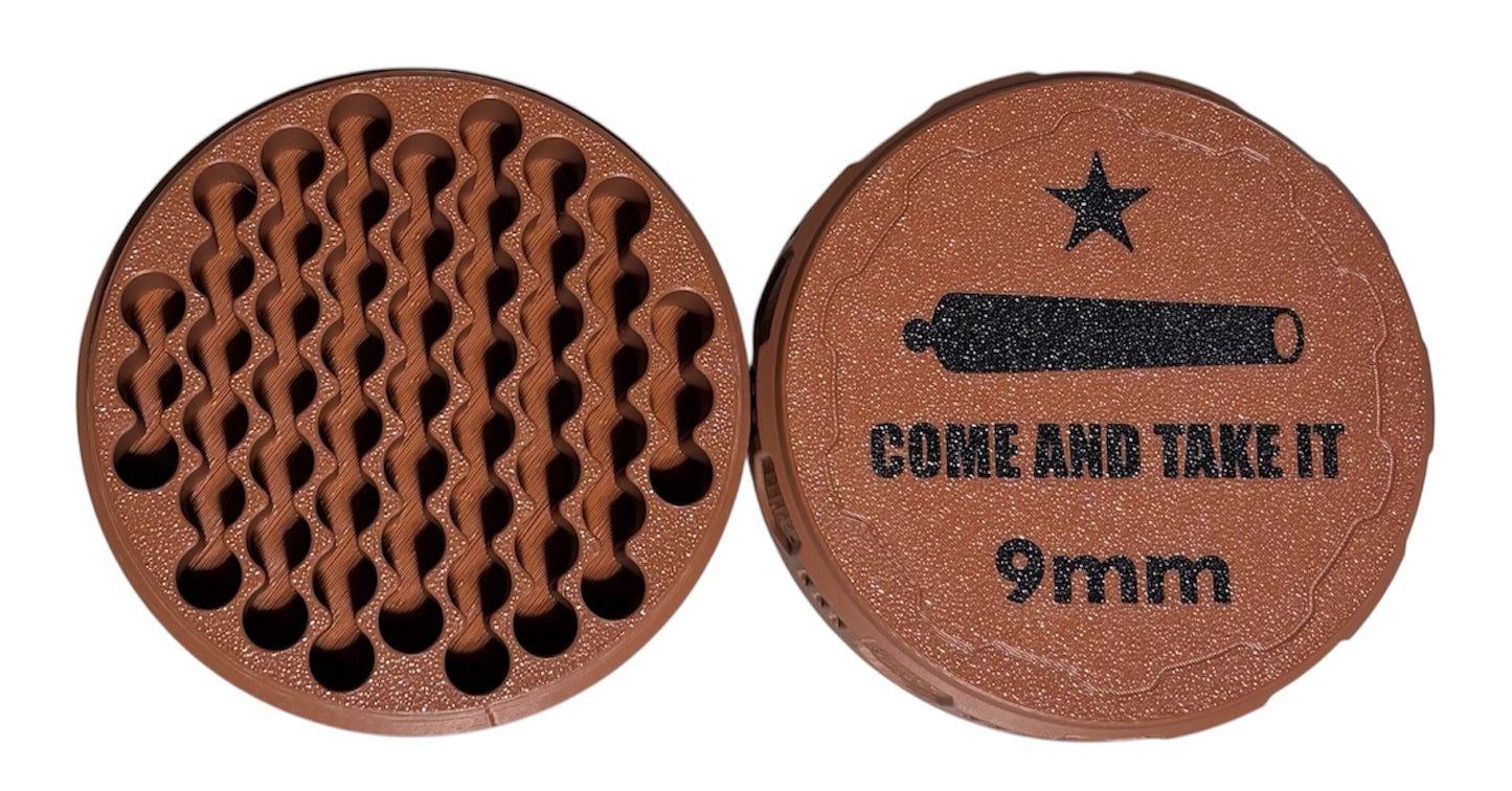 9mm 4-1/4" Ammo Can II - Come and Take It Lid - Brown w/Black