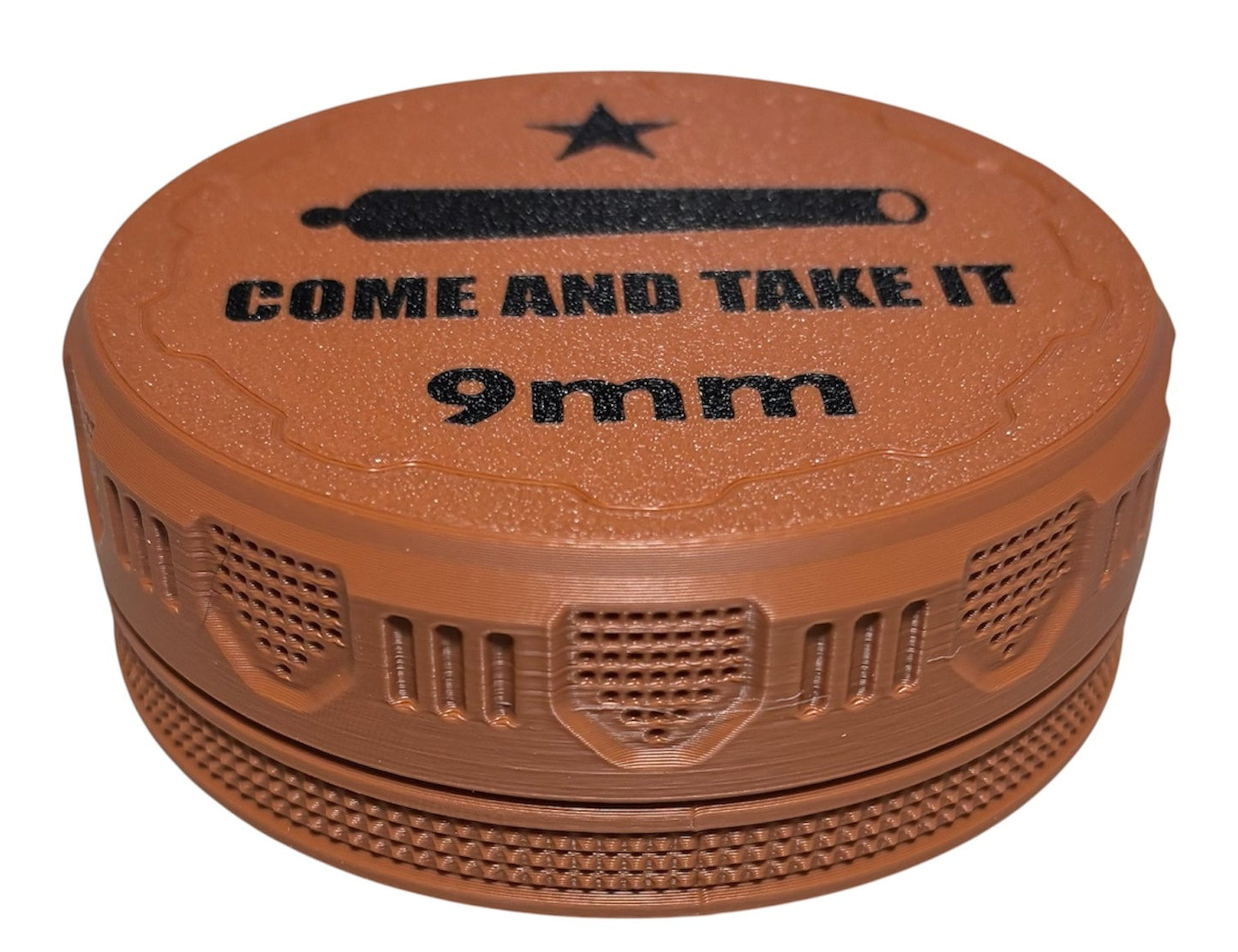 9mm 4-1/4" Ammo Can II - Come and Take It Lid - Brown w/Black