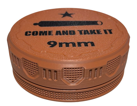 9mm 4-1/4" Ammo Can II - Come and Take It Lid - Brown w/Black