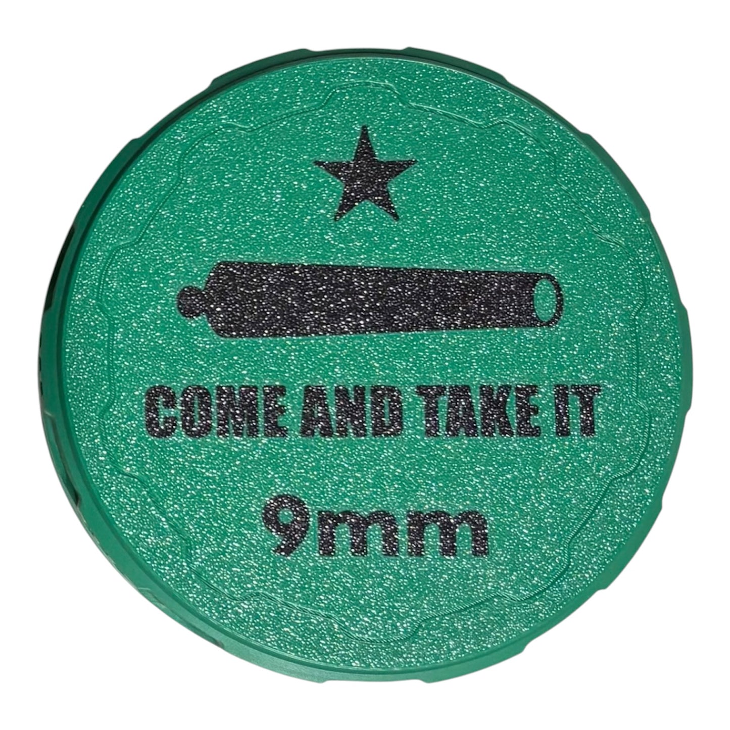 9mm 4-1/4" Ammo Can II - Come and Take It Lid - Mistletoe Green w/Black