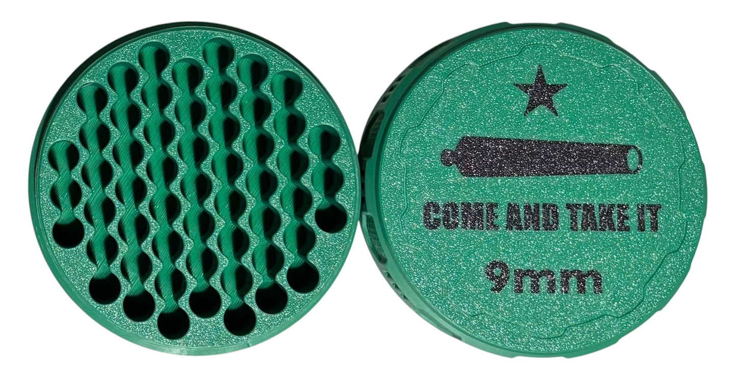 9mm 4-1/4" Ammo Can II - Come and Take It Lid - Mistletoe Green w/Black