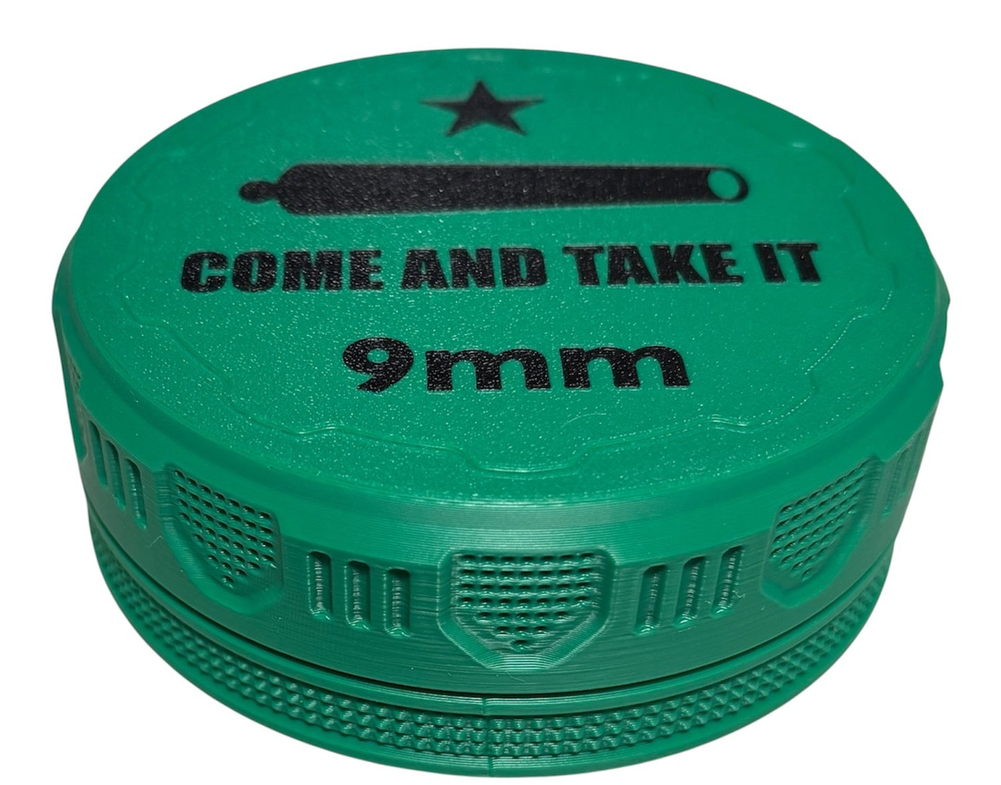 9mm 4-1/4" Ammo Can II - Come and Take It Lid - Mistletoe Green w/Black