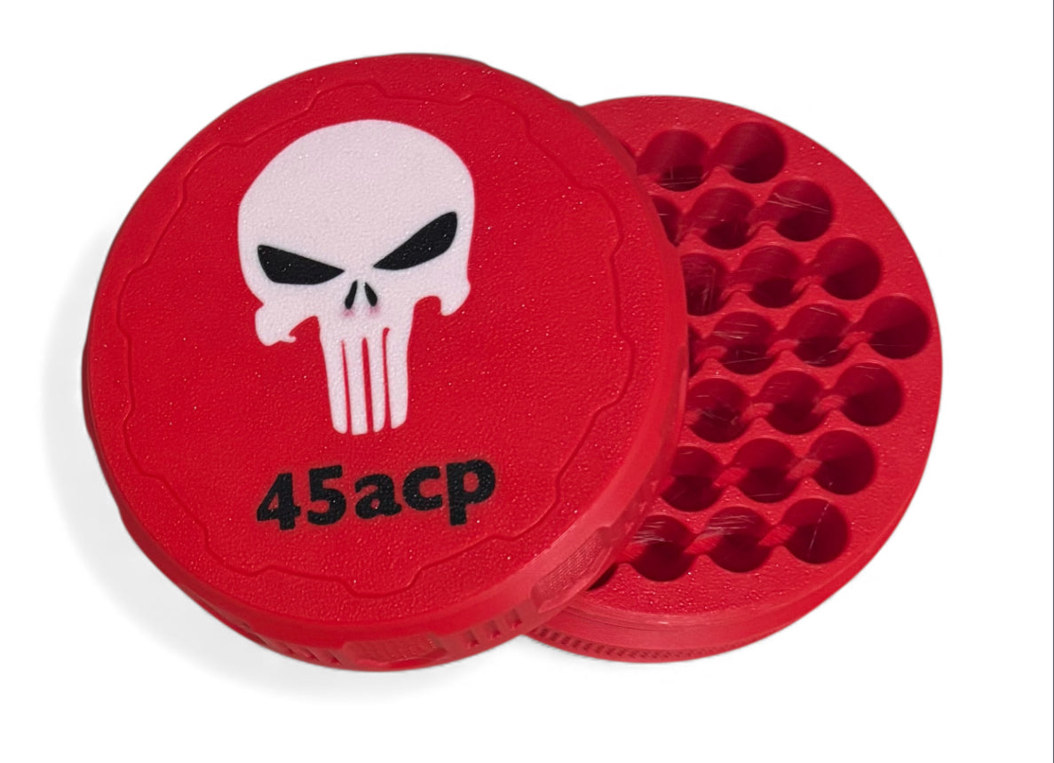 45ACP 4-1/4" Ammo Can II - Punisher Lid - Red