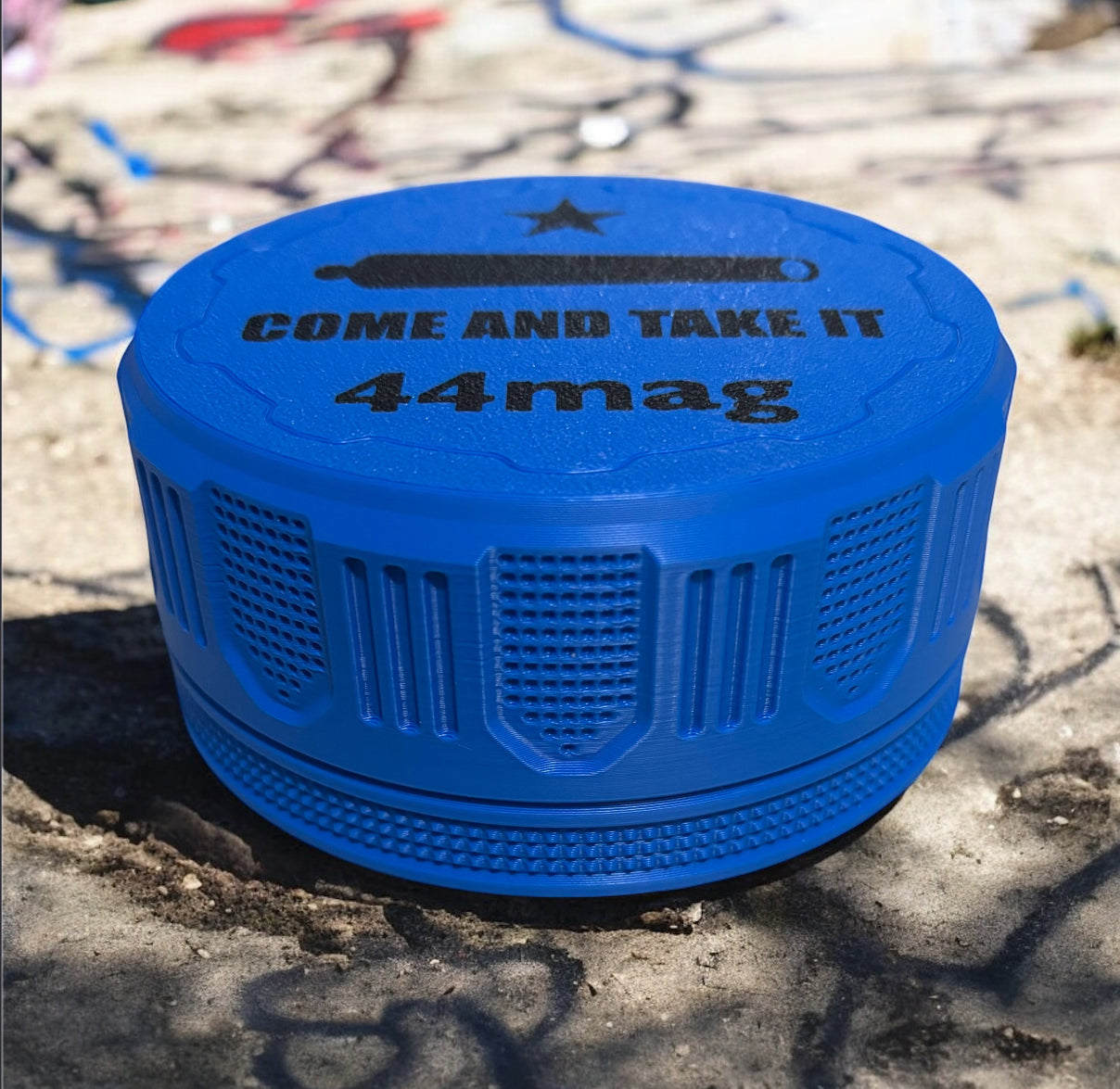 44MAG 4-1/4" Ammo Can II - Come and Take It Lid - Cobalt Blue