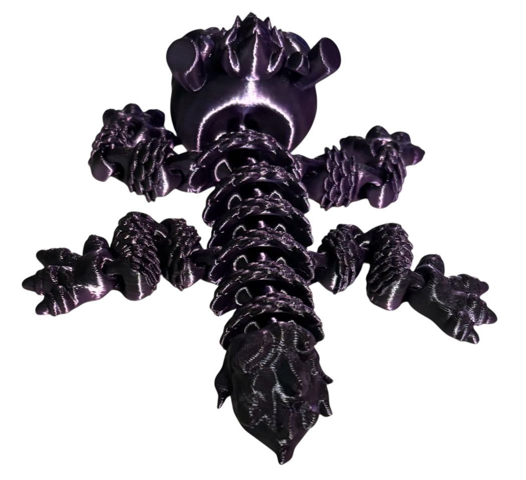 3D printed - 3" Chinese Dragon - Purple/Black