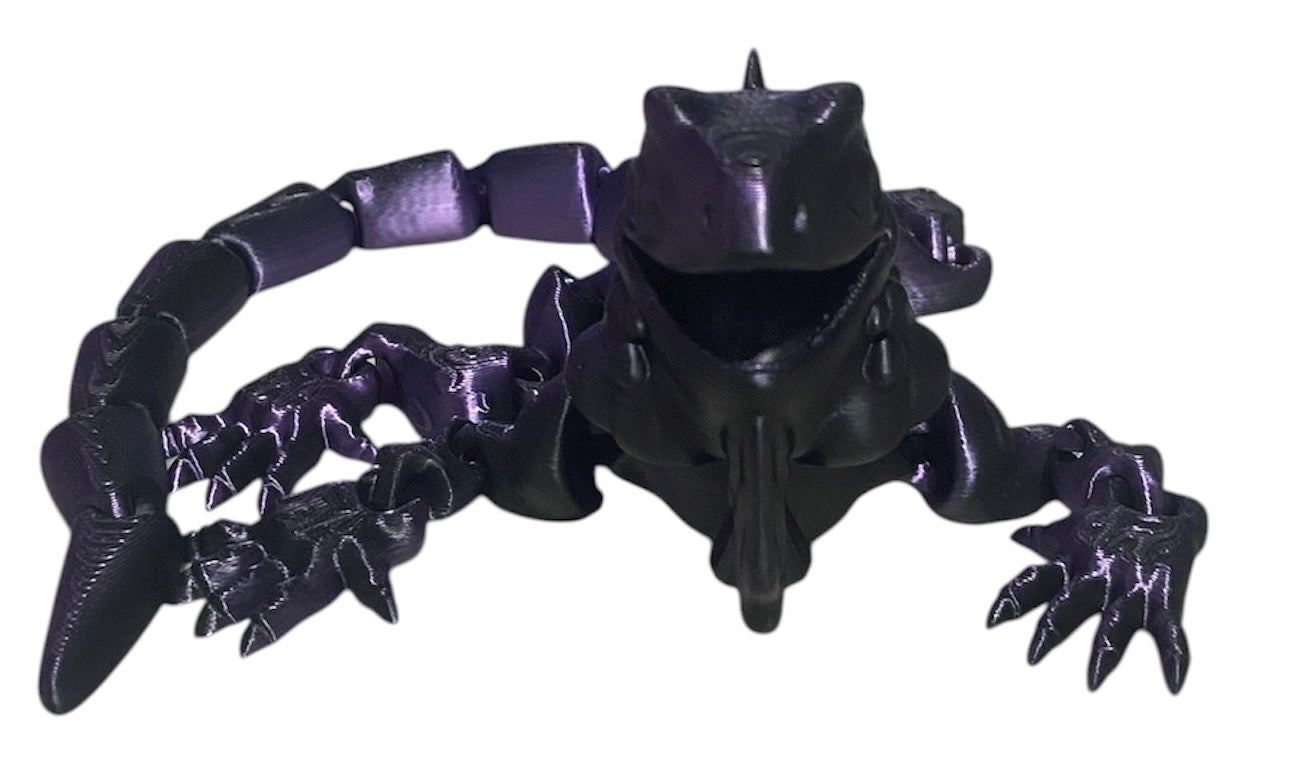 3D Printed - 12" Iguana - Purple / Black