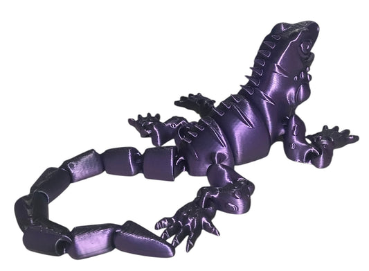 3D Printed - 12" Iguana - Purple / Black
