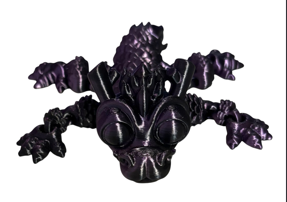 3D printed - 3" Chinese Dragon - Purple/Black