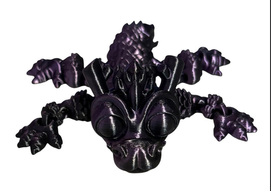 3D printed - 3" Chinese Dragon - Purple/Black