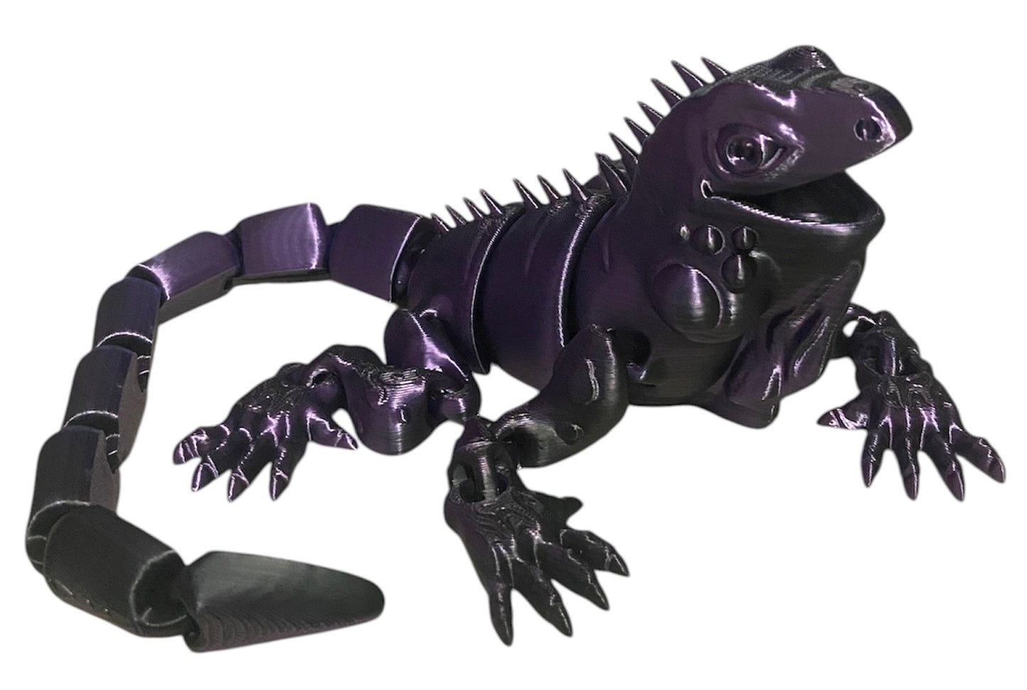 3D Printed - 12" Iguana - Purple / Black