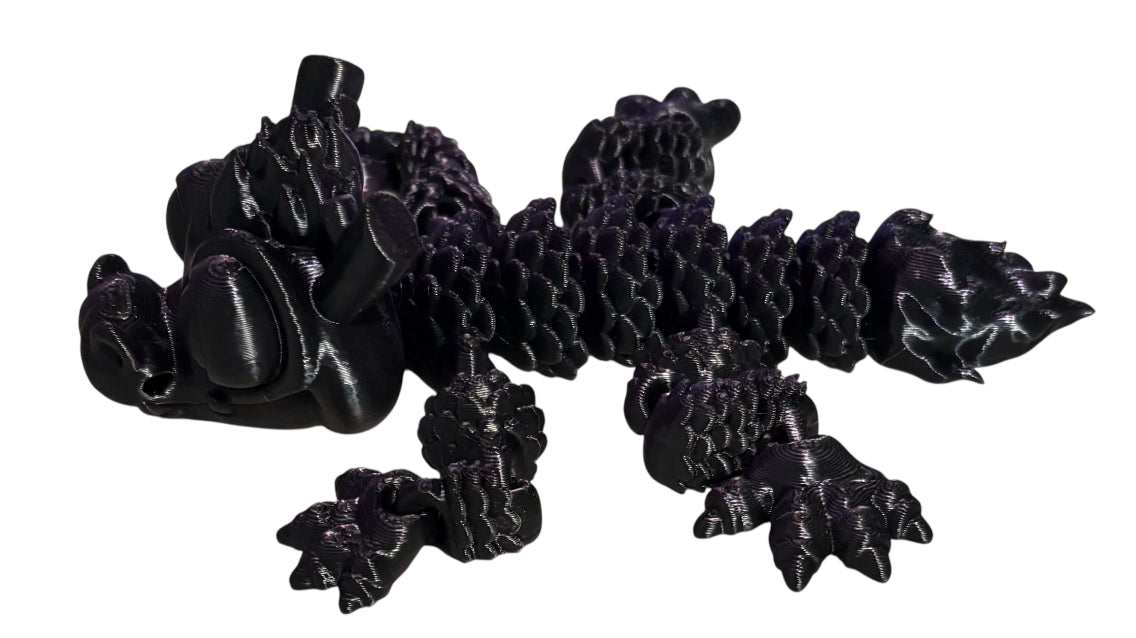 3D printed - 3" Chinese Dragon - Purple/Black