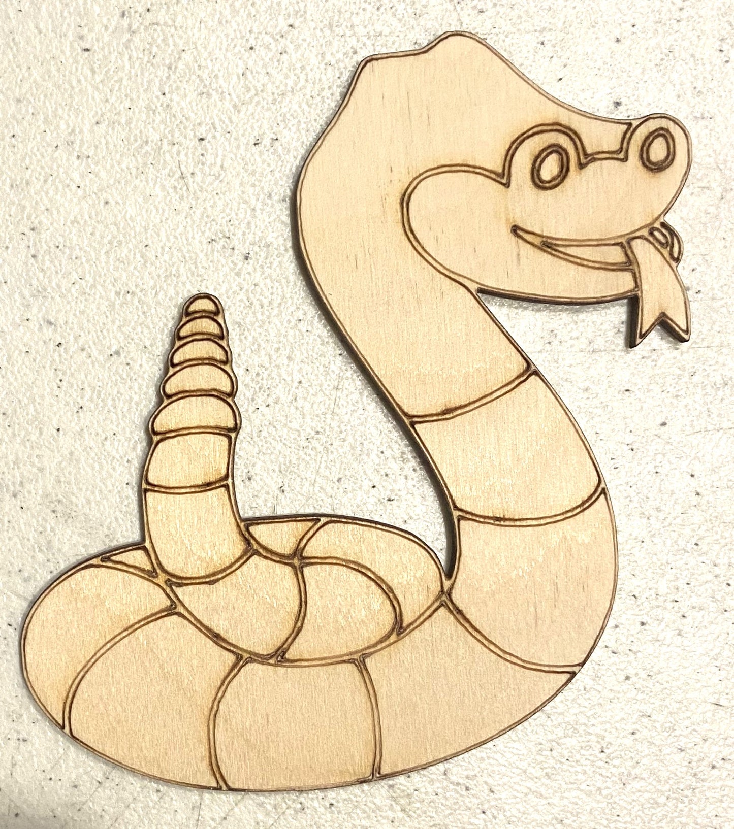 Ready to Paint Shape - 1/8" Birch - Snake - S320
