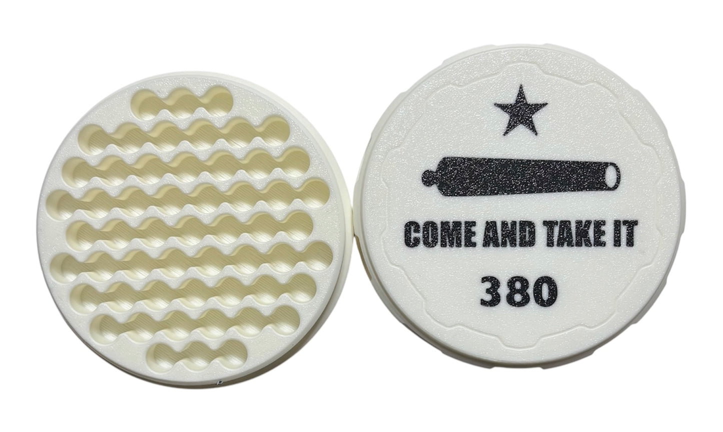 380 4-1/4" Ammo Can II - Come and Take It Lid - White w/Black