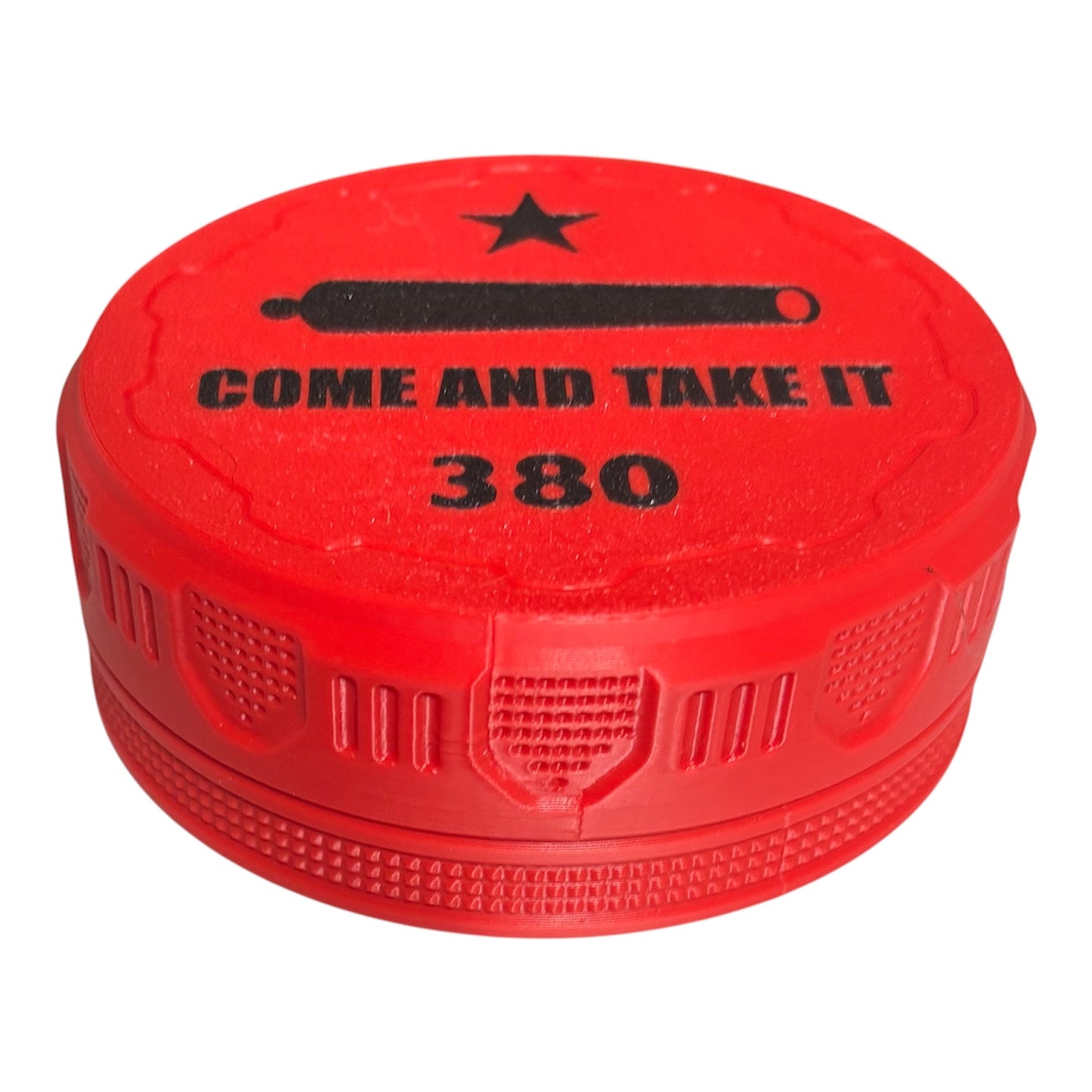 380 4-1/4" Ammo Can II - Come and Take It Lid - Red w/Black