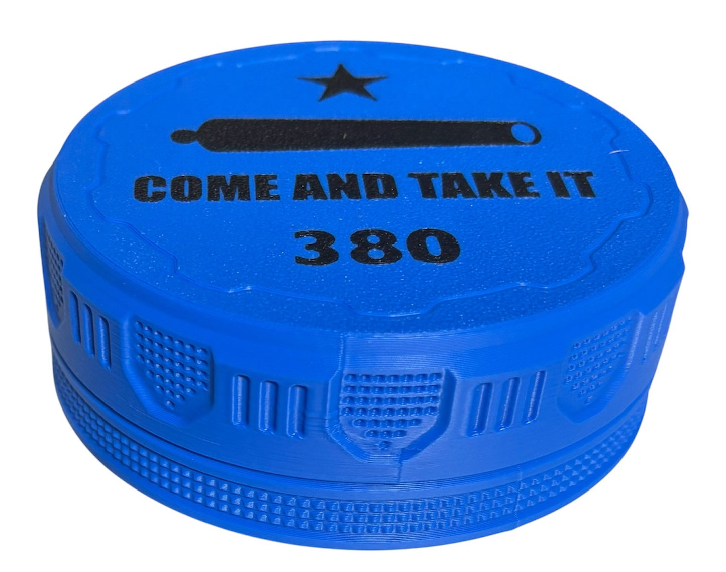 380 4-1/4" Ammo Can II - Come and Take It Lid - Blue w/Black