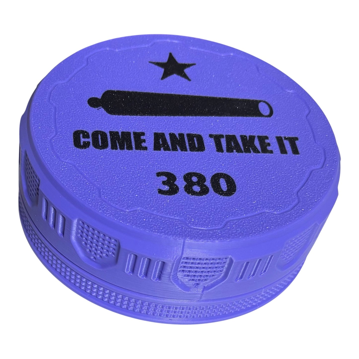 380 4-1/4" Ammo Can II - Come and Take It Lid - Purple w/Black