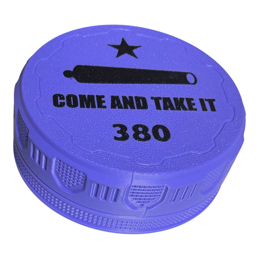 380 4-1/4" Ammo Can II - Come and Take It Lid - Purple w/Black
