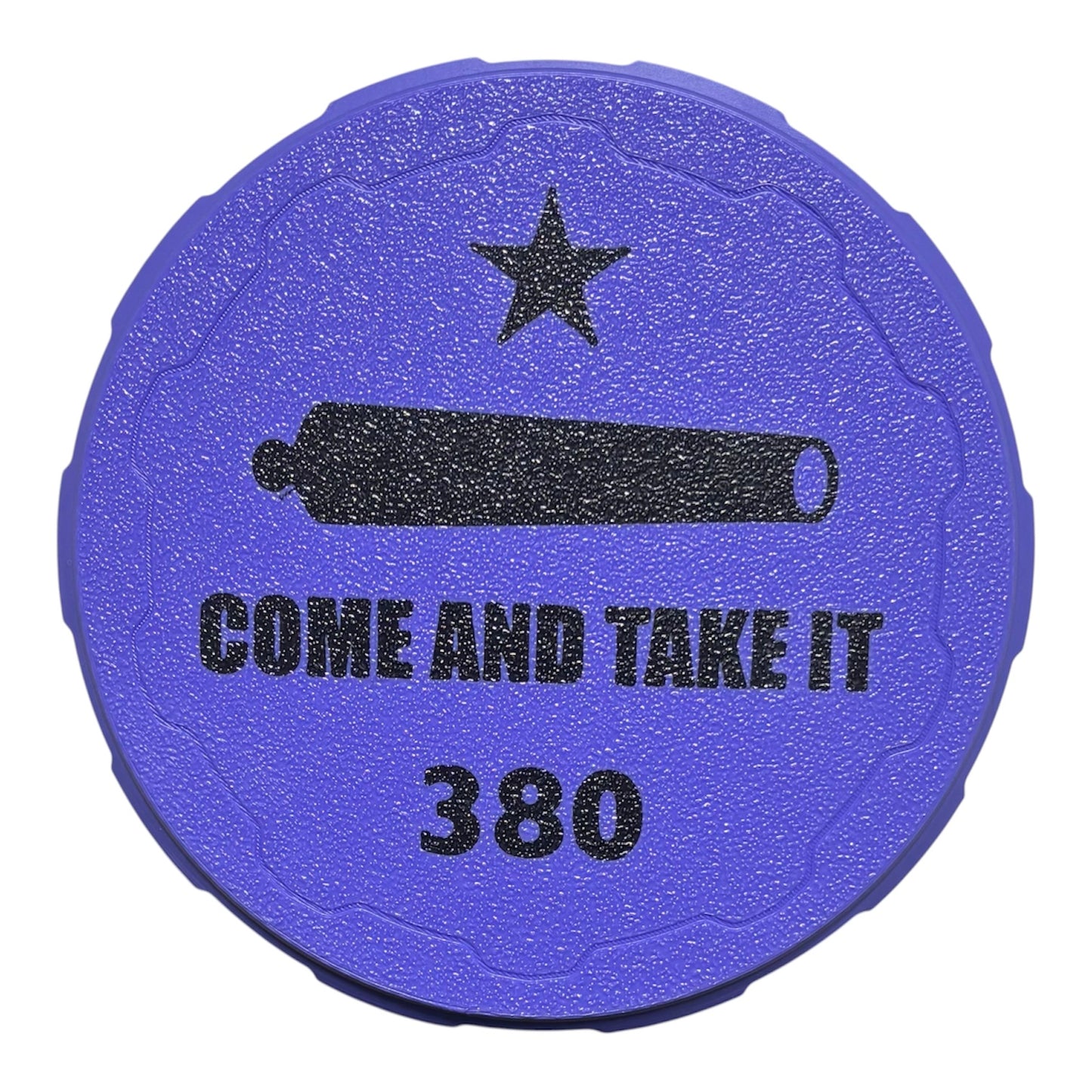 380 4-1/4" Ammo Can II - Come and Take It Lid - Purple w/Black
