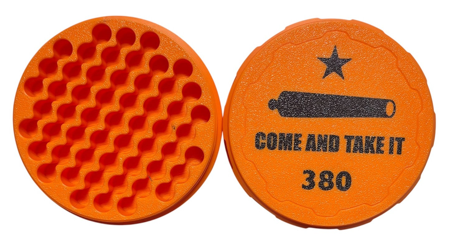 380 4-1/4" Ammo Can II - Come and Take It Lid - Orange w/Black