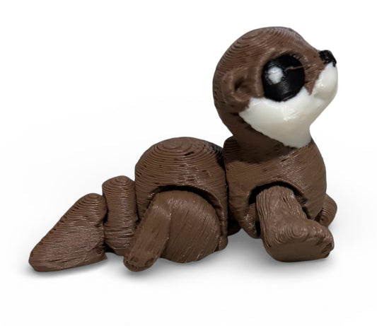 River Otter Hatchling- Brown/white/black