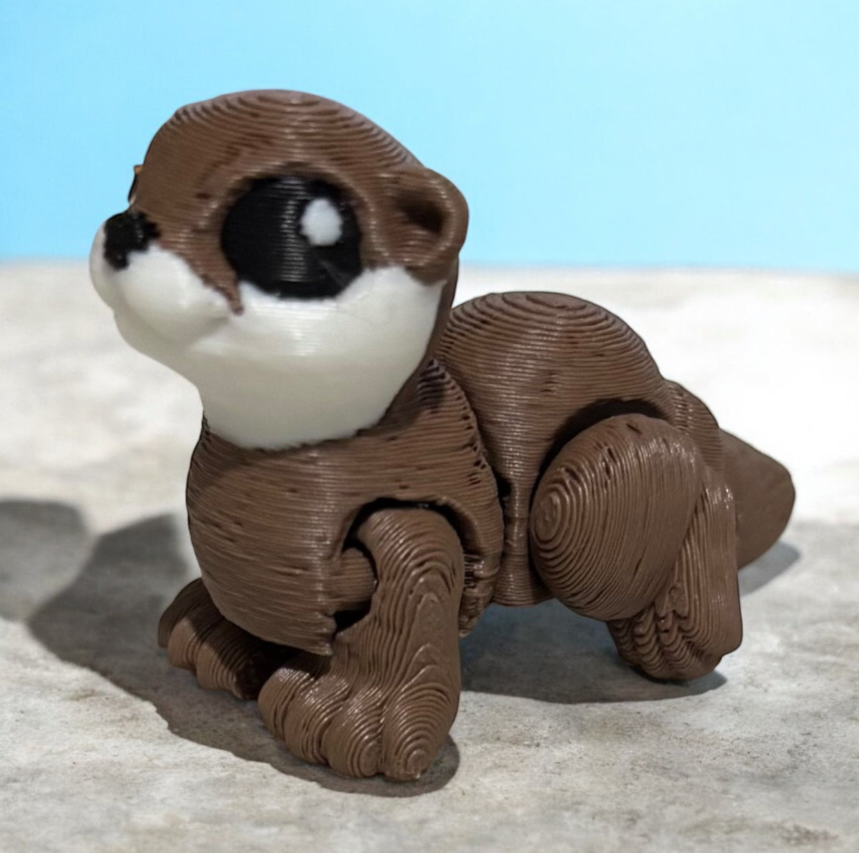 River Otter Hatchling- Brown/white/black