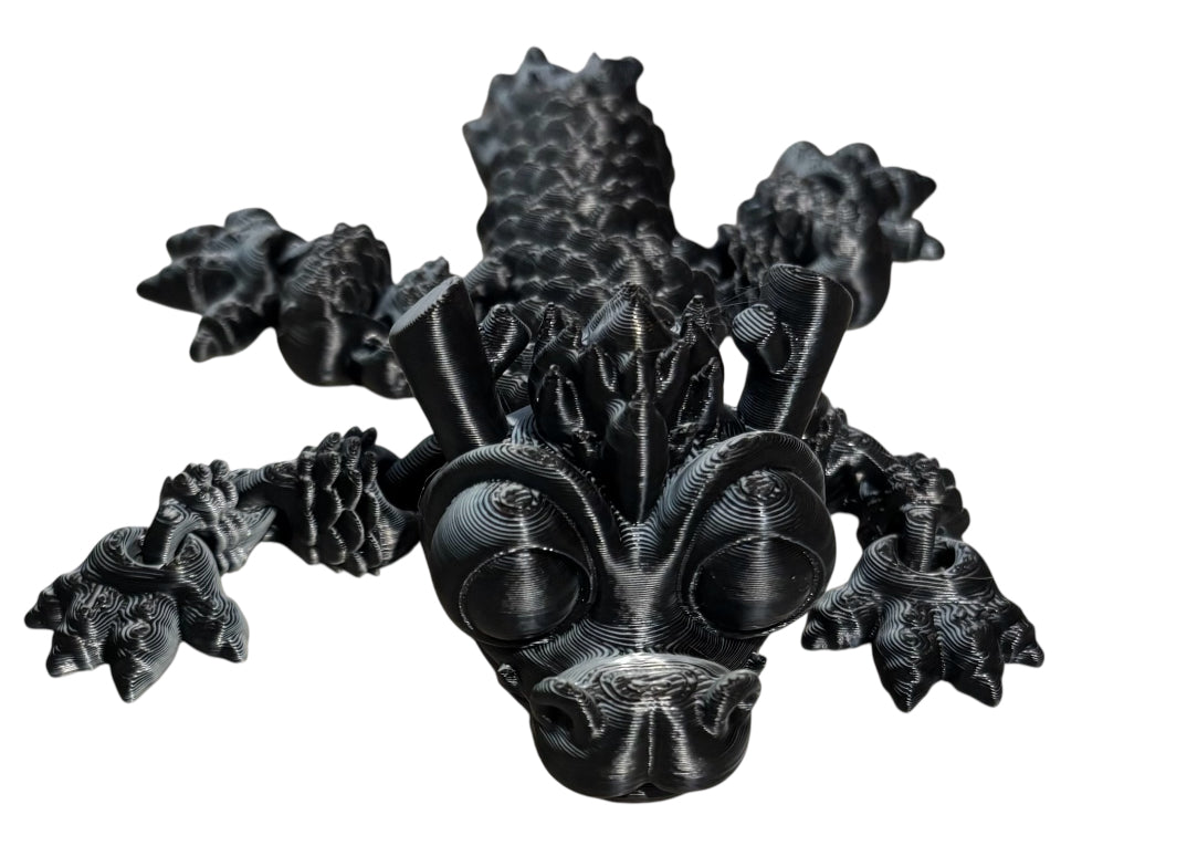3D printed - 3" Chinese Dragon - White/Black