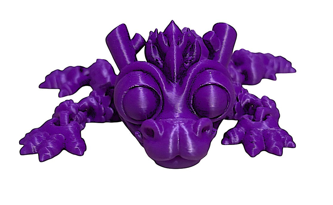 3D printed - 3" Chinese Dragon - Purple Silk