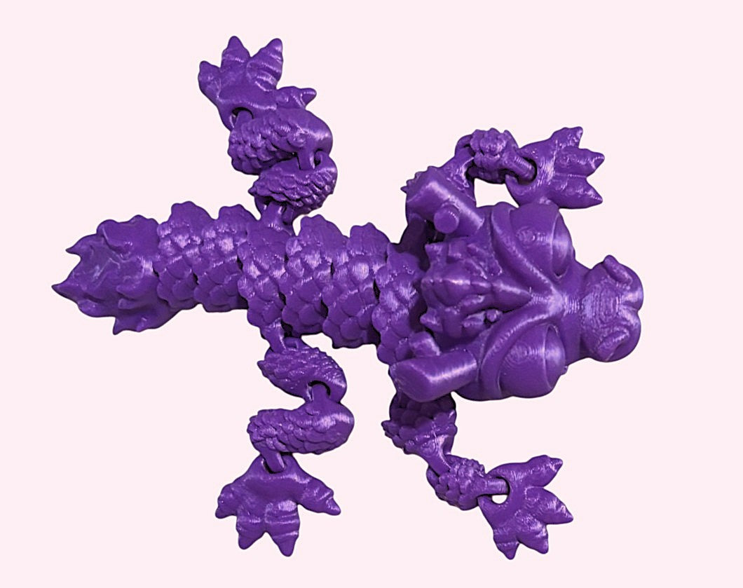 3D printed - 3" Chinese Dragon - Purple Silk