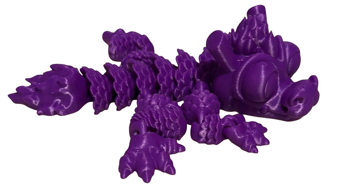 3D printed - 3" Chinese Dragon - Purple Silk