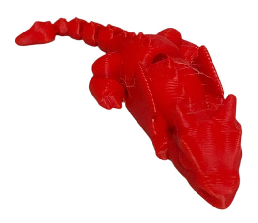 3D printed 4" Lazy Dragon RED