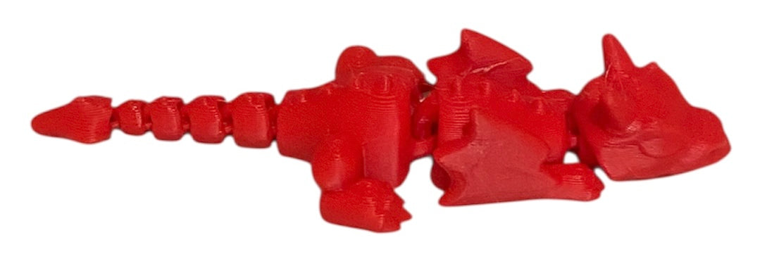 3D printed 4" Lazy Dragon RED