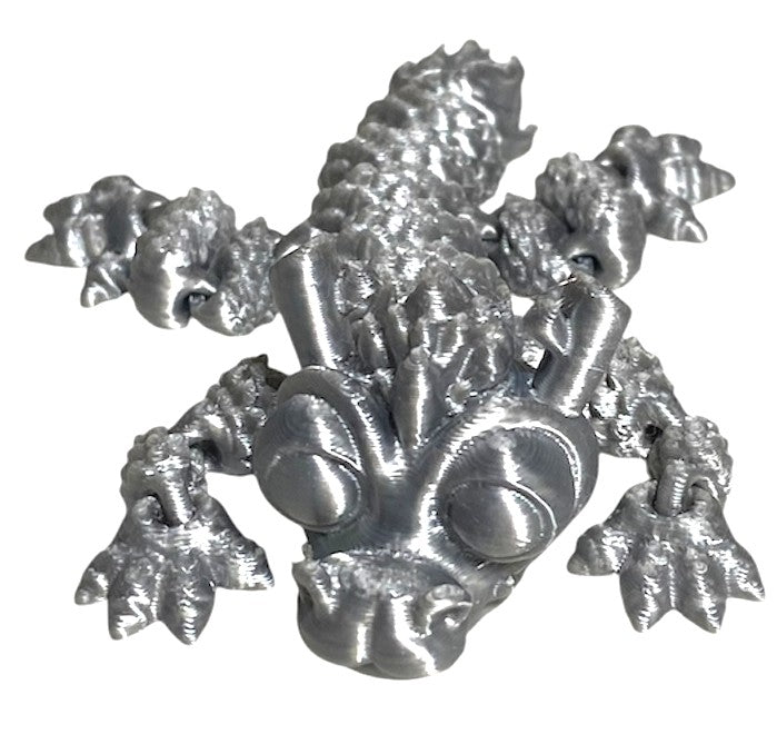 3D printed - 5" Chinese Dragon - Silver SIlk